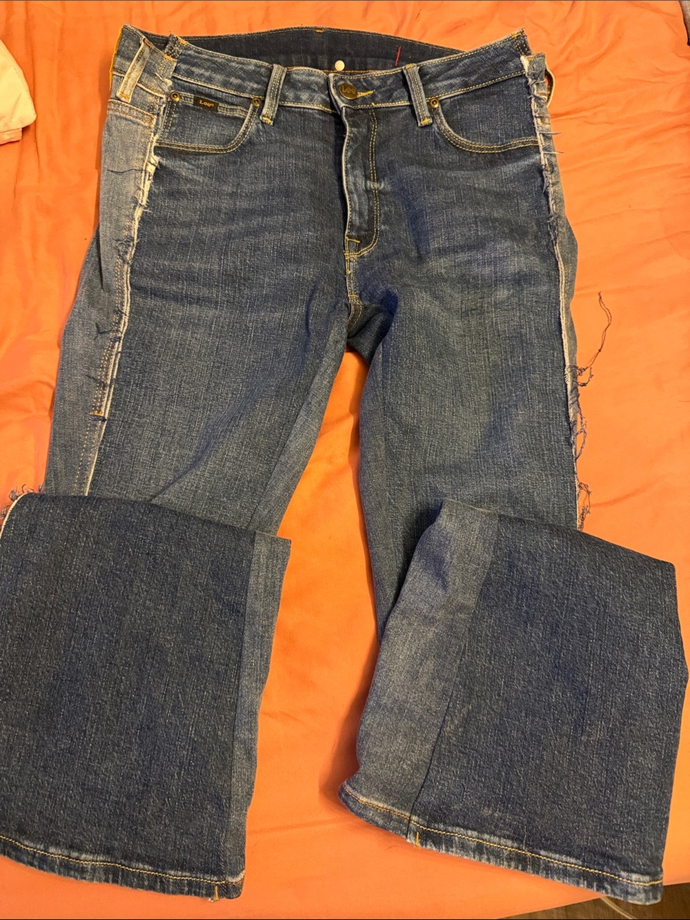 Diesel Women’s Dark Blue Wide-Leg Jeans with Contrast Panel